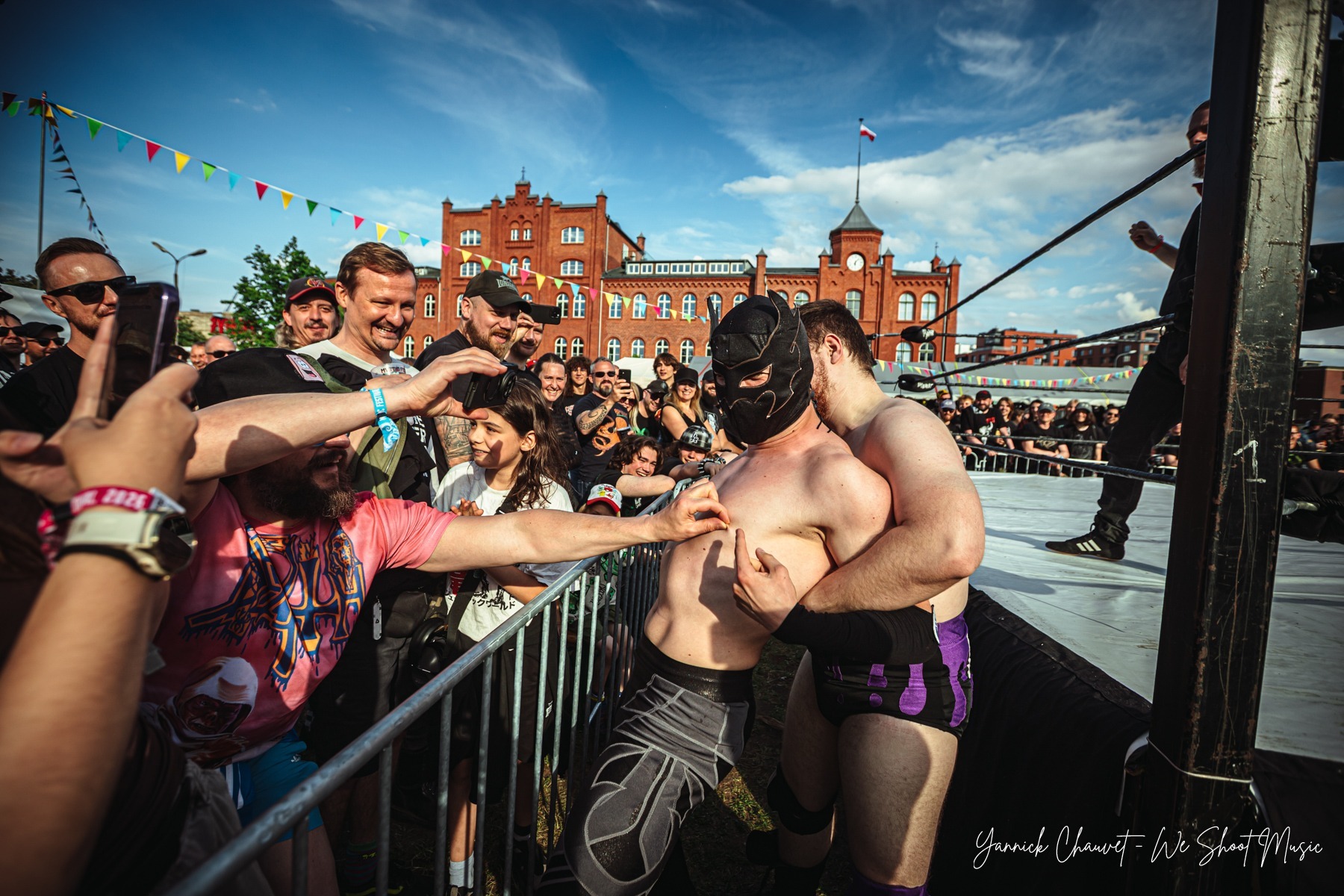 Wrestlers competing in the ring during Mystic Festival 2026