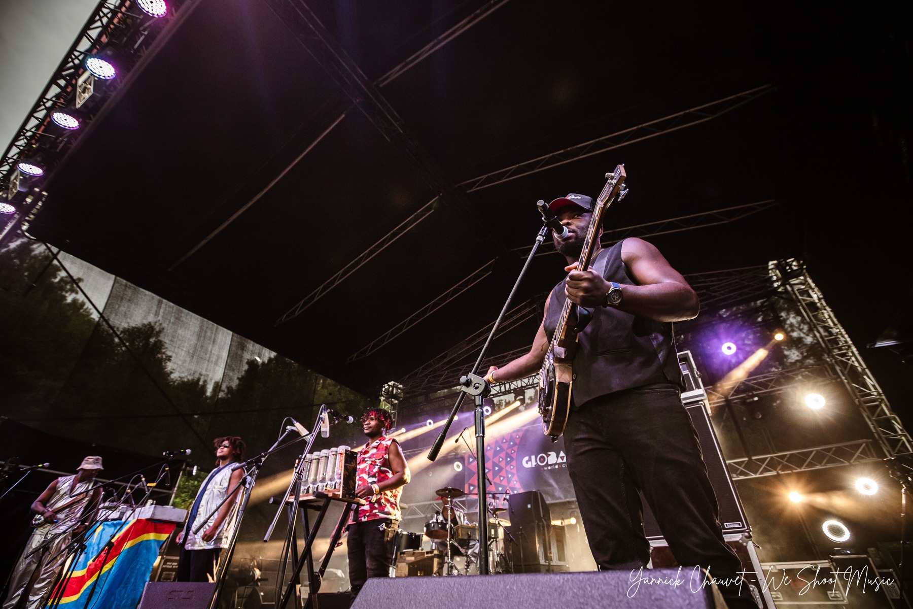 Kin'Gongolo Kiniata performing live during Globaltica Festival 2026.