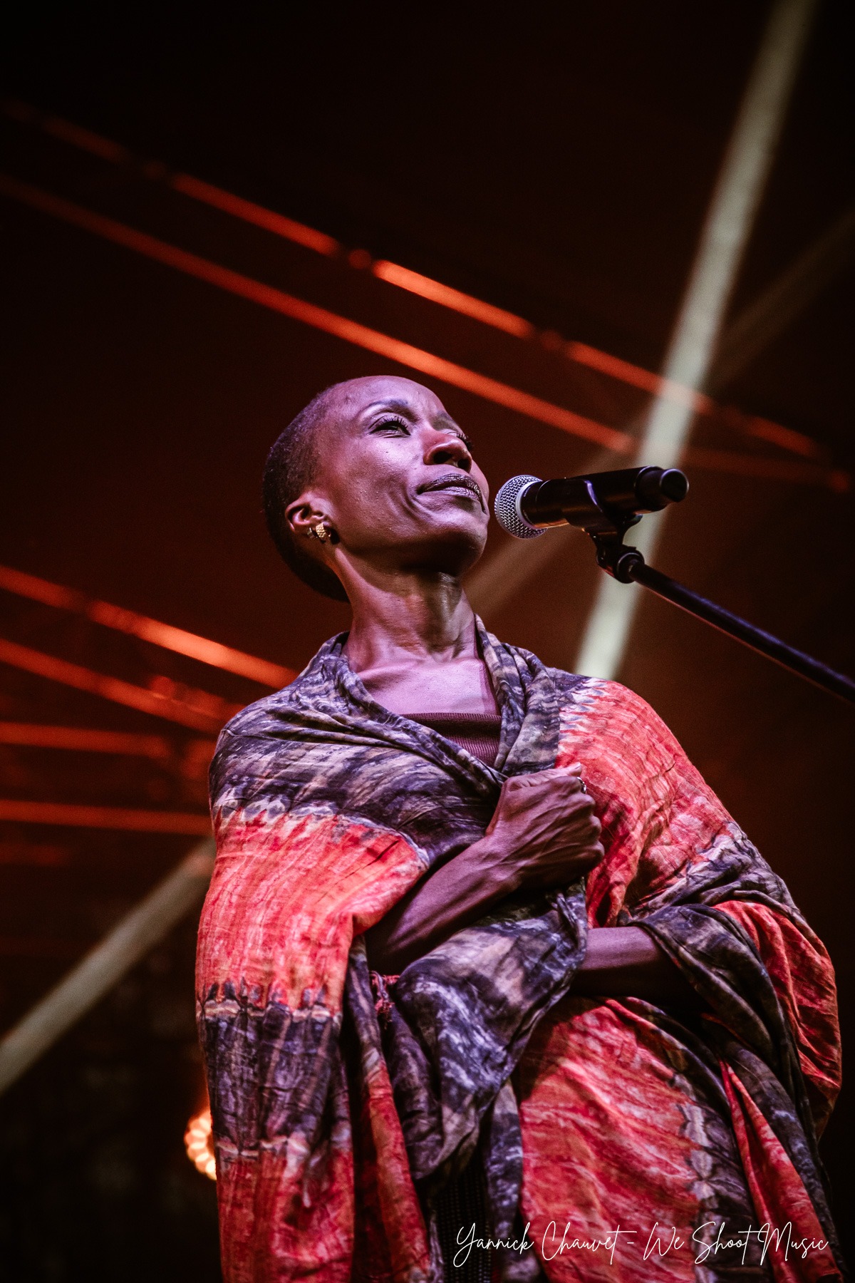 Rokia Traoré performing live on stage during Globaltica Festival 2026