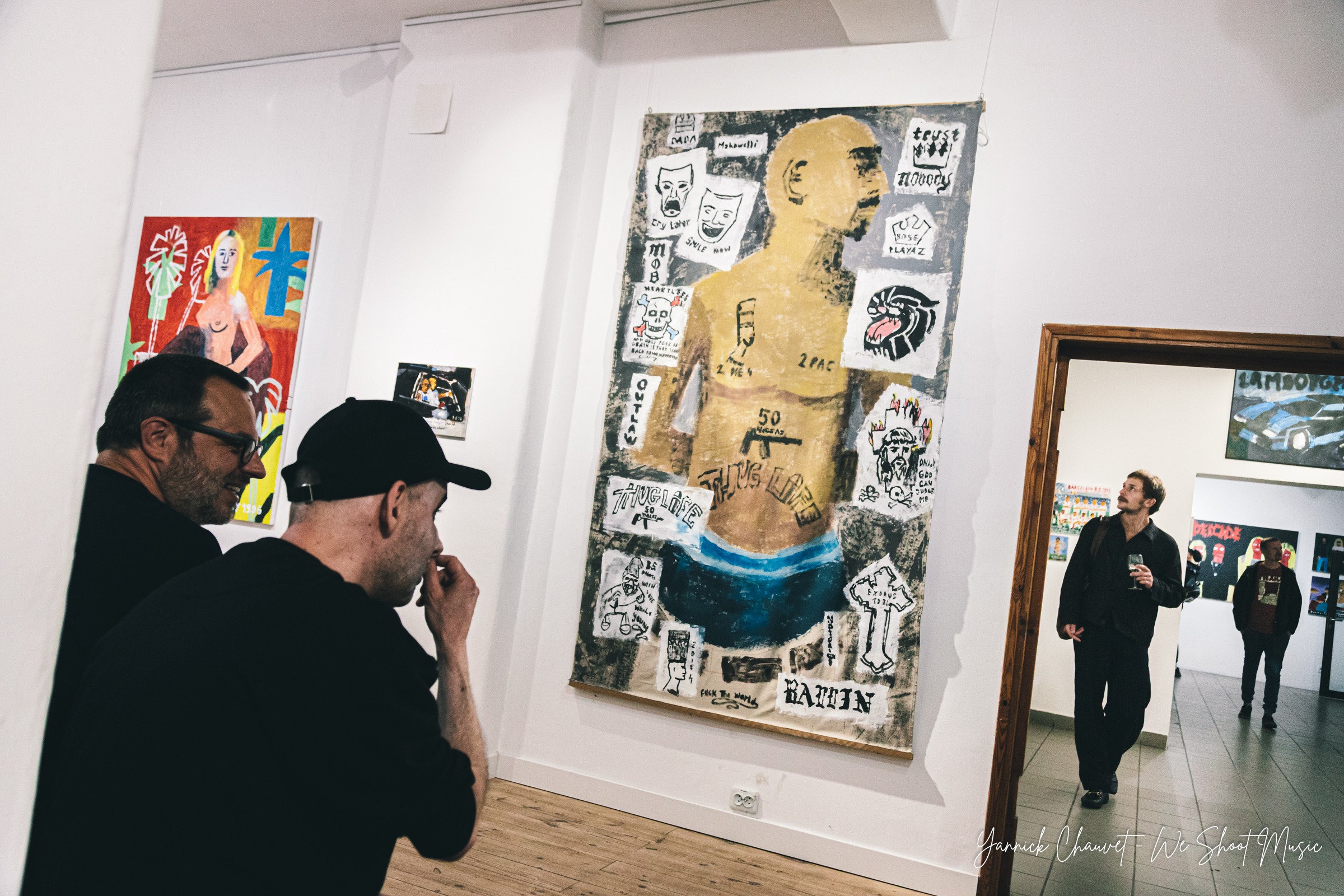 Gallery views of "Summertime Love", an exhibition by Tomasz Kaczyński (@deepgothic) at tuBaza in Gdynia Orłowo, featuring paintings inspired by music, popular culture, sport and everyday life.