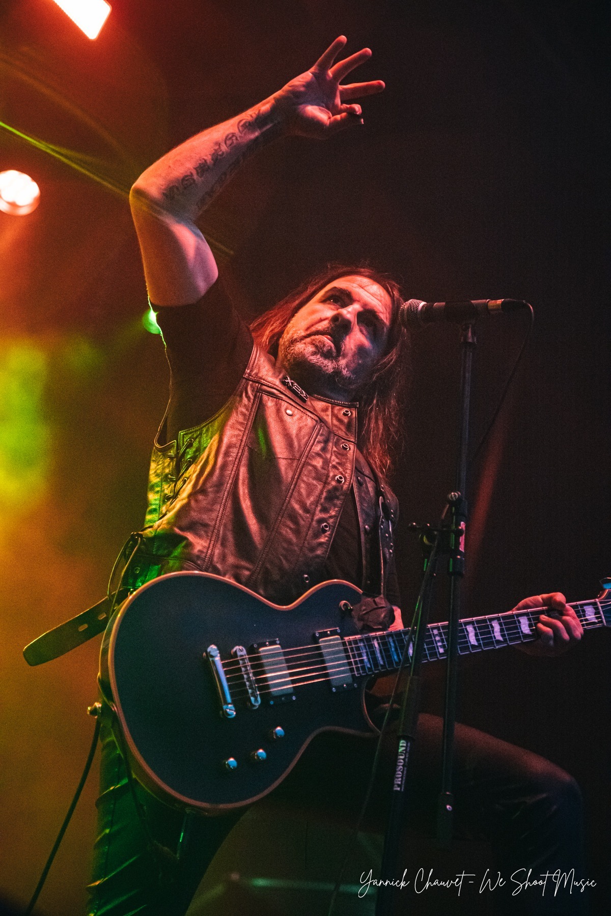 Rotting Christ performing live on stage during Mystic Festival 2026.