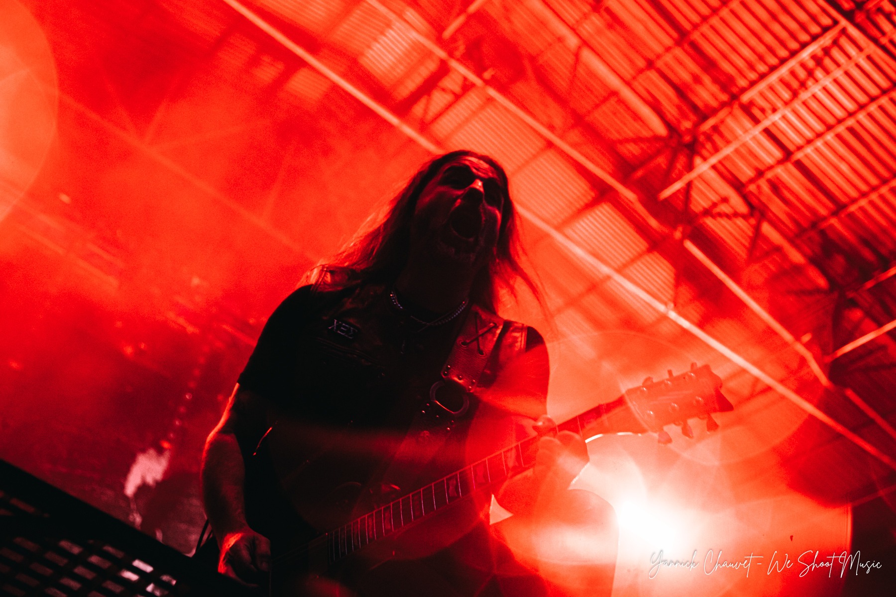 Rotting Christ performing live on stage during Mystic Festival 2026.