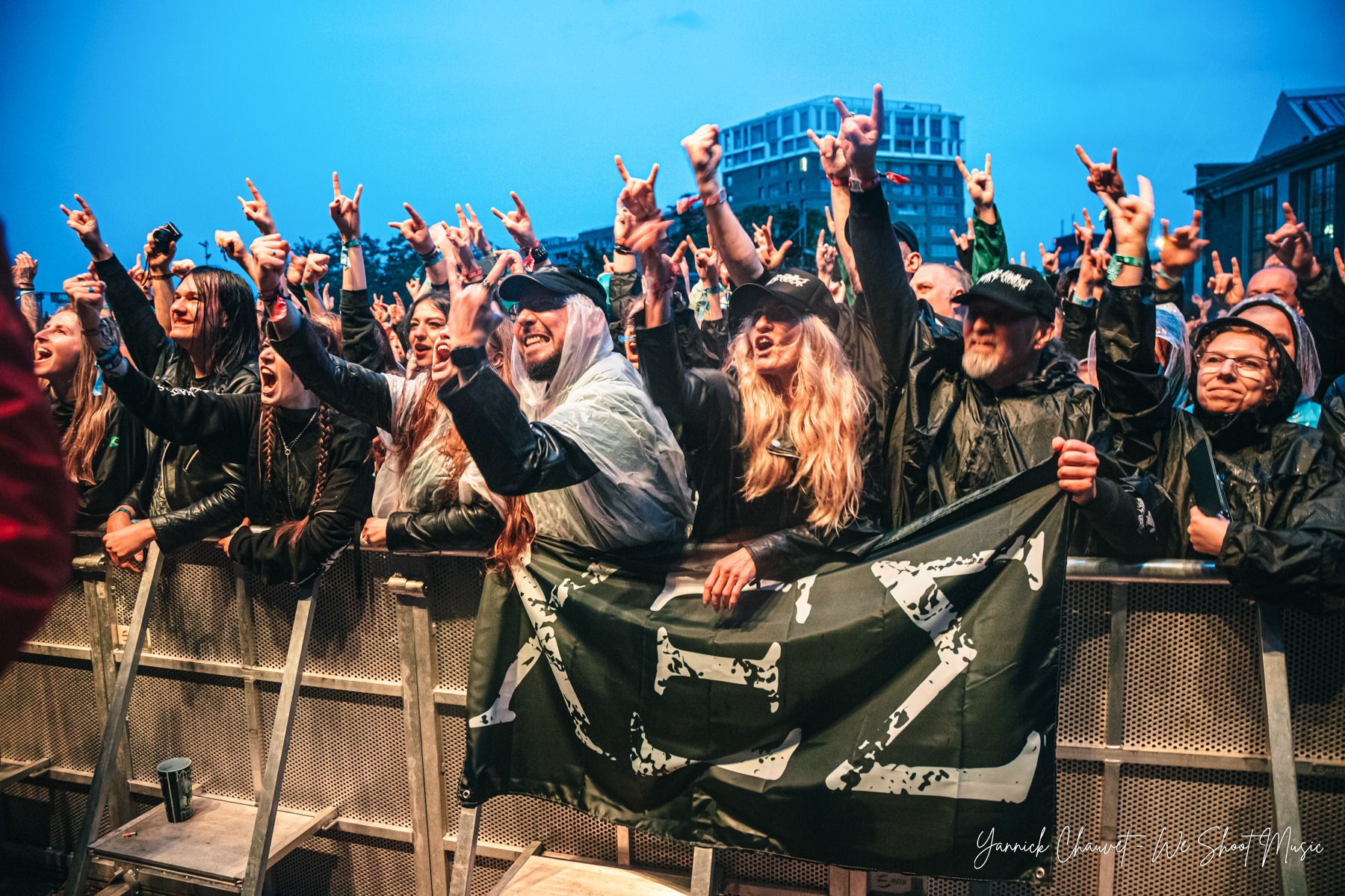 Rotting Christ performing live on stage during Mystic Festival 2026.