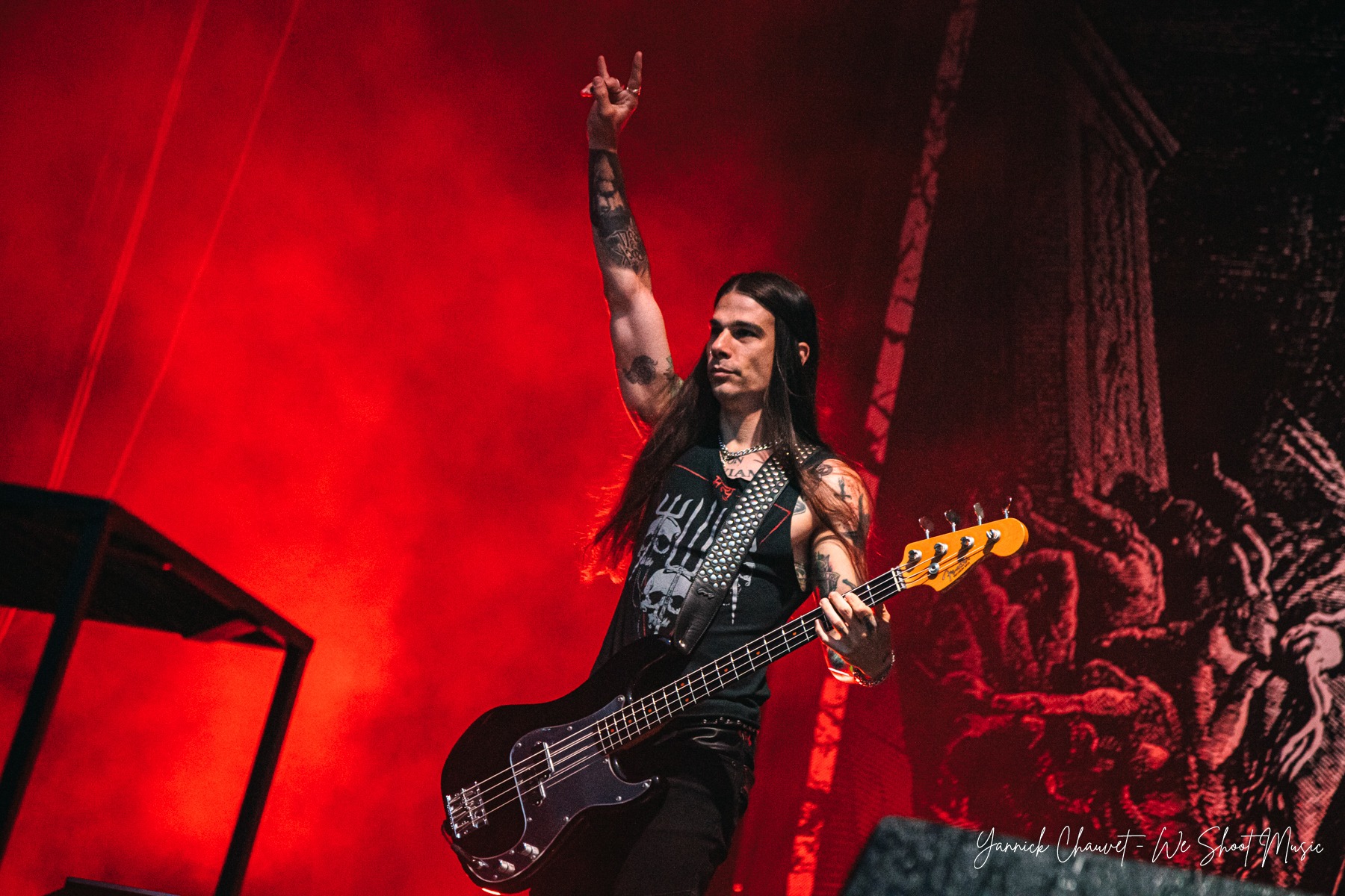 Rotting Christ performing live on stage during Mystic Festival 2026.