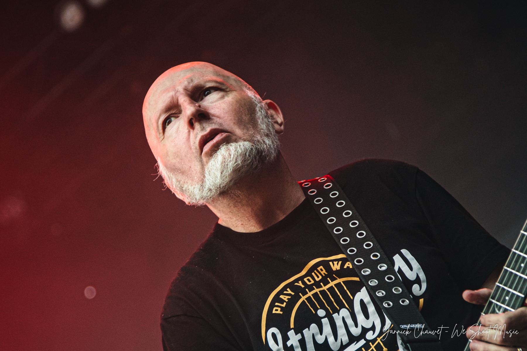 Six Feet Under performing live on stage during Mystic Festival 2026 Warm Up Day.