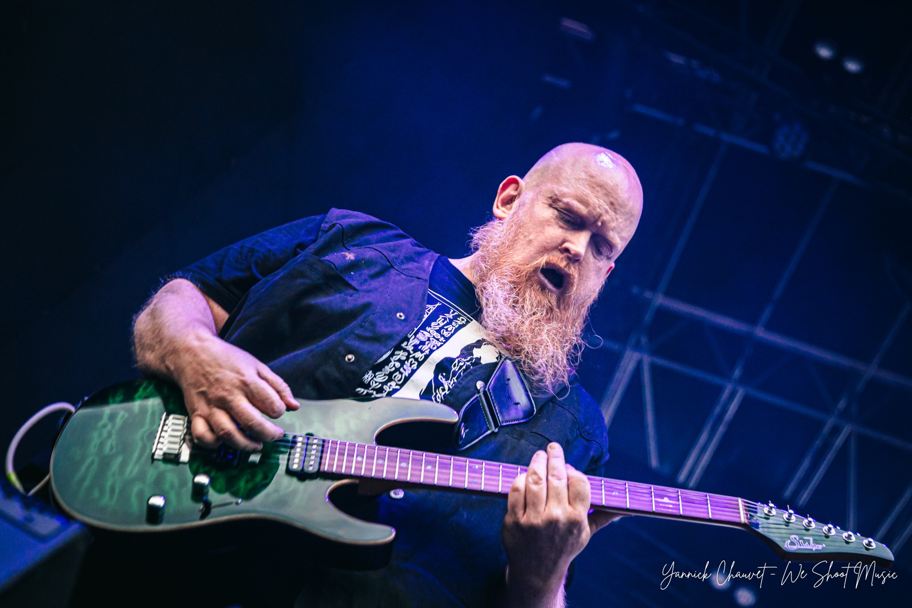 Six Feet Under performing live on stage during Mystic Festival 2026 Warm Up Day.