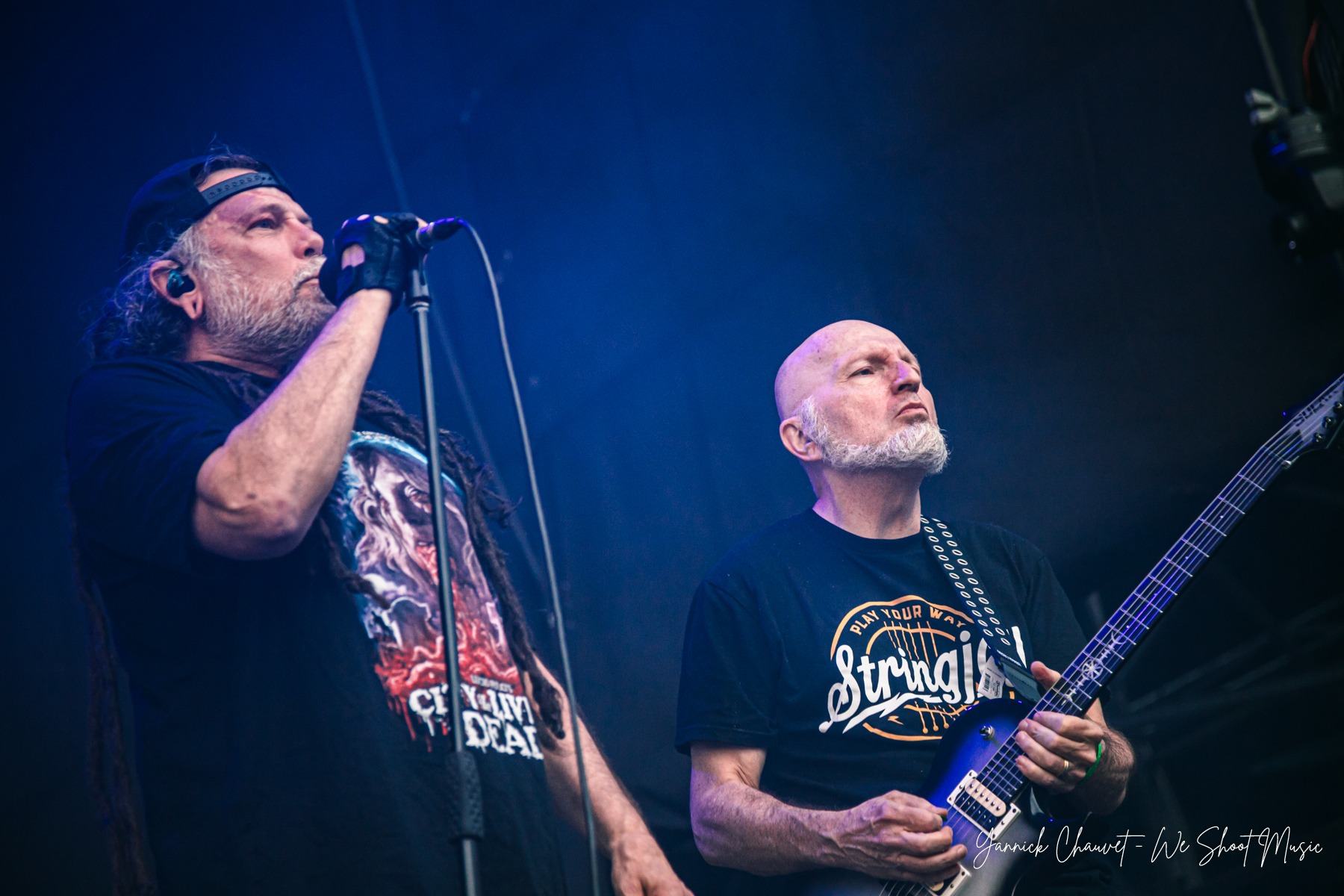 Six Feet Under performing live on stage during Mystic Festival 2026 Warm Up Day.